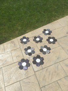 Grandmas Flower Garden in Black and White